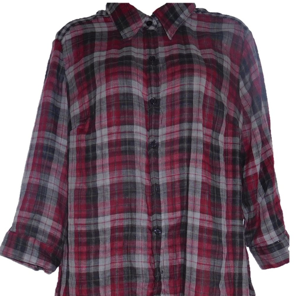 Metro Wear Plaid Cotton Tunic Shirt
